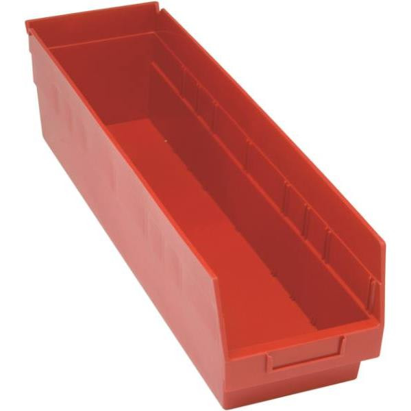 Quantum Storage Systems Store-More Red Shelf Bin 23-5/8 X 6-5/8 X 6 In Package Of 8