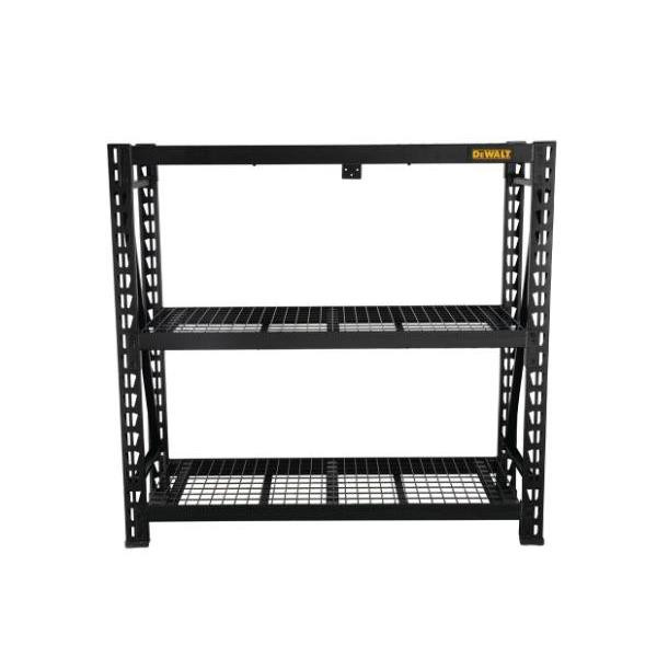 Dewalt 4-Foot Tall Black Frame 3 Shelf Steel Wire Deck Industrial Storage Rack