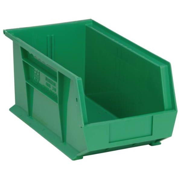 Quantum Storage Systems Green Ultra Series Stack And Hang Bins 14-3/4x8-1/4x7 In Package Of 12