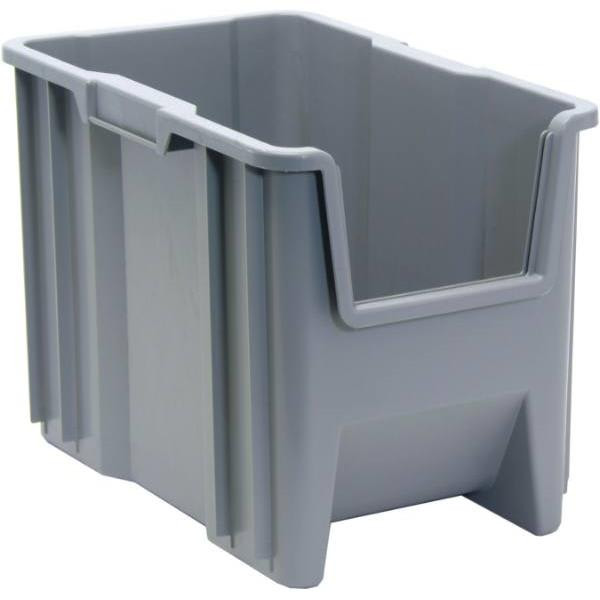 Quantum Storage Systems Gray Heavy-Duty Stack Containers 17-1/2x10-7/8x12-1/2 In Package Of 4
