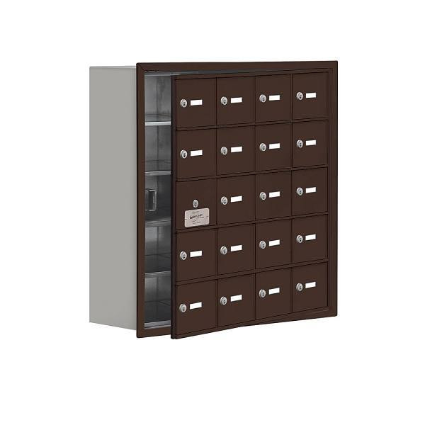 Salsbury Industries Cell Phone Locker, 19 Usable Doors, Bronze Keyed Locks
