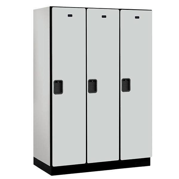 Salsbury Industries 18" Wide Single Tier Wood Locker, 3 Wide, Gray