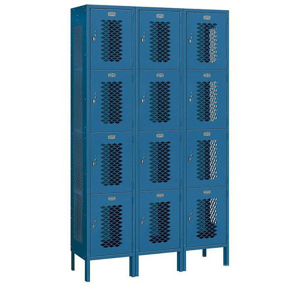 Salsbury Industries 45 Inch Wide Four Tier Metal Lockers, Blue, Unassembled