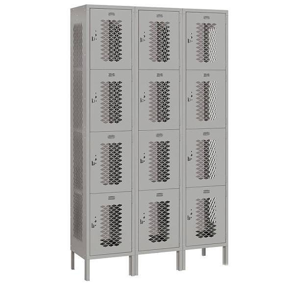 Salsbury Industries 45 Inch Wide Four Tier Metal Lockers, Gray,unassembled