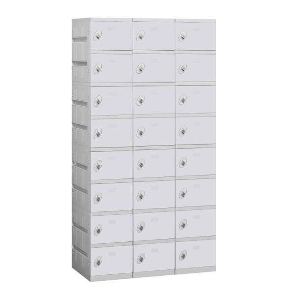 Salsbury Industries 38.25 Inch Wide Eight Tier Plastic Lockers, Gray,unassembled