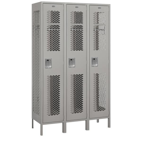 Salsbury Industries Gray-Single Tier-Vented Metal Locker 6 Feet X 18 Inches