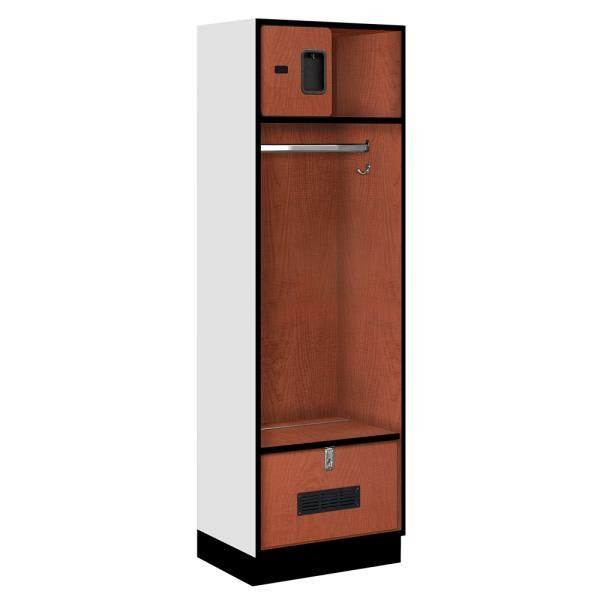 Salsbury Industries Cherry-Designer Wood Open Access Locker 6 Feet X 18 Inches