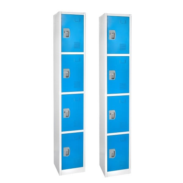 Adir Office 72 In. X 12 In. 4-Compartment Steel Locker Blu