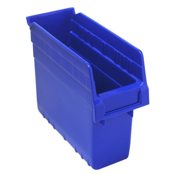Quantum Storage Systems Store-Max Bin, 10-1/6" X 3" X 8", Blue, Case Of 36