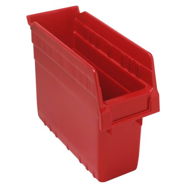 Quantum Storage Systems Store-Max Bin, 10-1/6" X 3" X 8", Red, Case Of 36