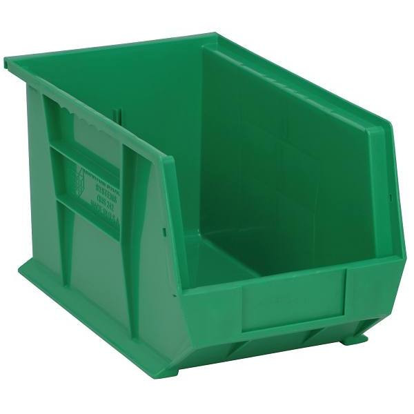 Quantum Storage Systems Stack & Hang Bin, 13-5/8"X8-1/4"X8", Green, Case Of 12
