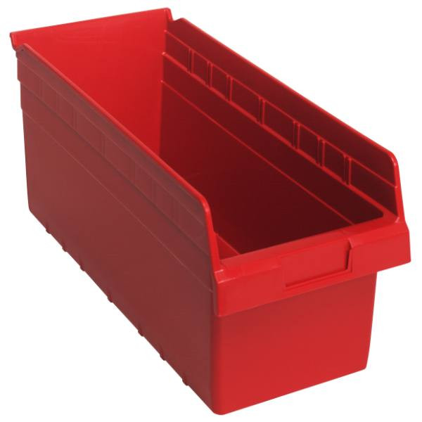 Quantum Storage Systems Store-Max Bin, 16-1/2" X 7-1/8" X 8", Red, Case Of 10