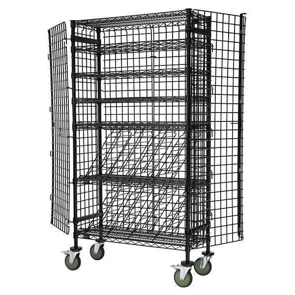 Quantum Storage Systems 17-Shelf Wine Cradle Unit, 36" X 14" X 86", Black Epoxy