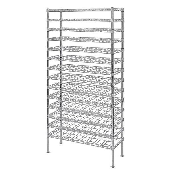 Quantum Storage Systems 14-Shelf Wine Cradle Unit, 36" X 14" X 74", Chrome