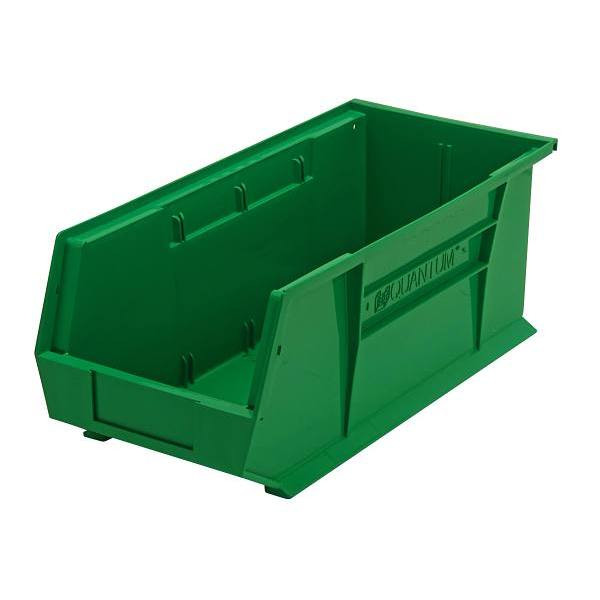 Quantum Storage Systems Ultra Stack & Hang Bin, 18"X8-1/4"X7", Green, Case Of 6