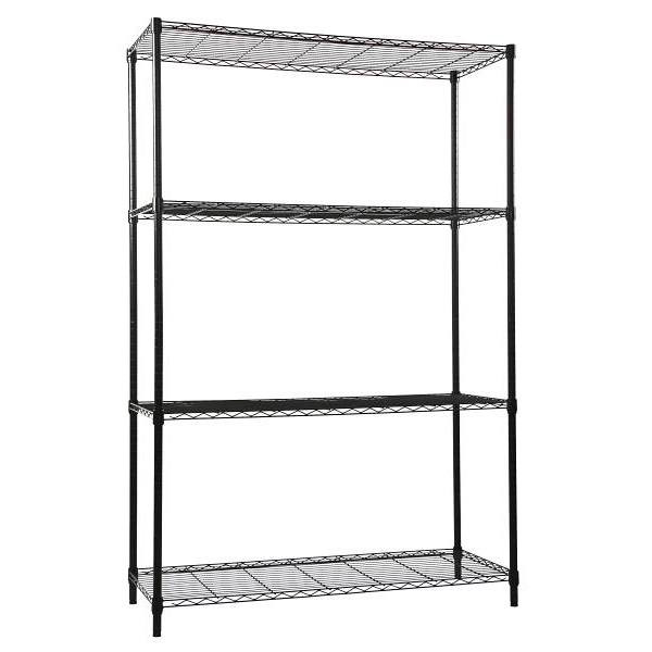 Quantum Storage Systems 4-Shelf Wire Shelving Unit, 24x36x72, Black Epoxy