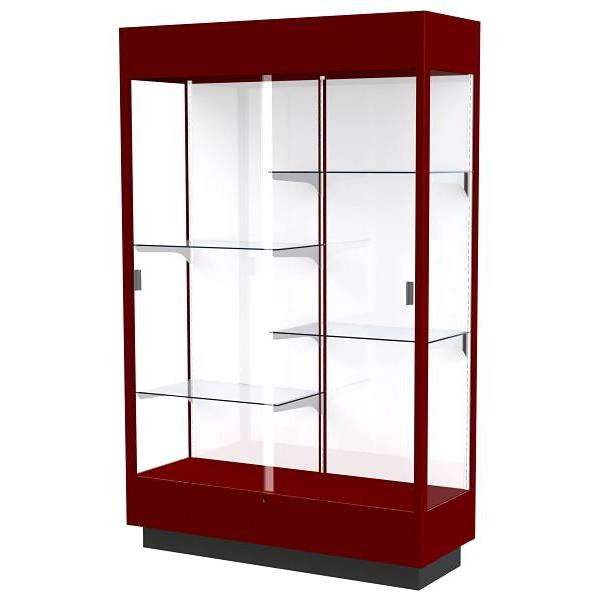 Ghent Waddell Heritage Wood Display Case Cordovan Hardwood Finish W/ White Back