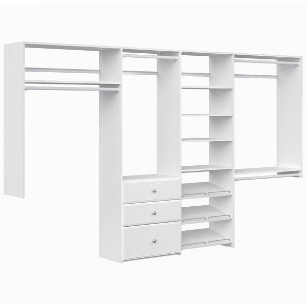 Easy Track Dual Tower 10-Foot Deluxe Closet Kit White