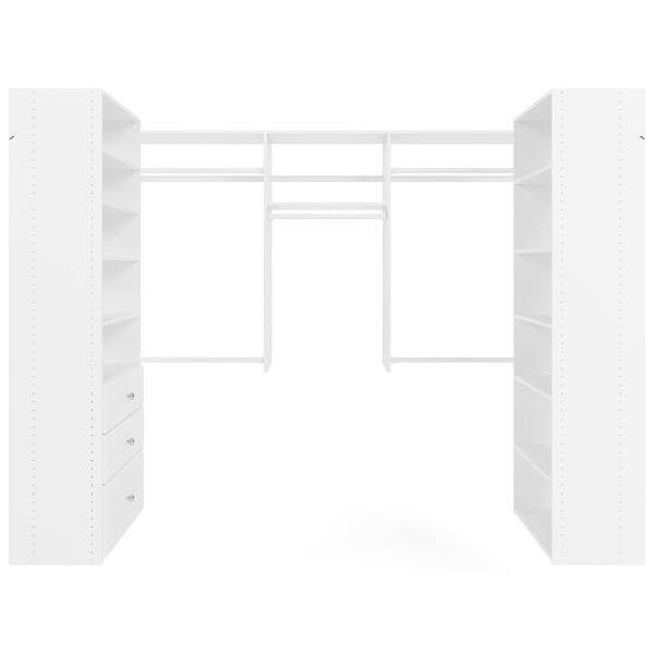 Easy Track 8-Foot X 4-Foot U-Shape Walk-In Closet White