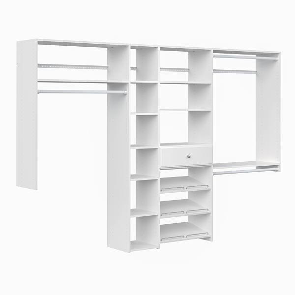 Easy Track Shoe Storage Closet Kit White