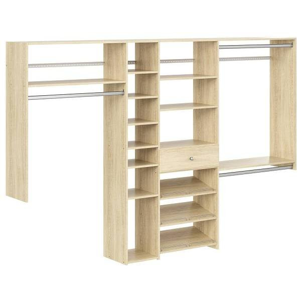 Easy Track Shoe Storage Closet Kit Honey Blonde