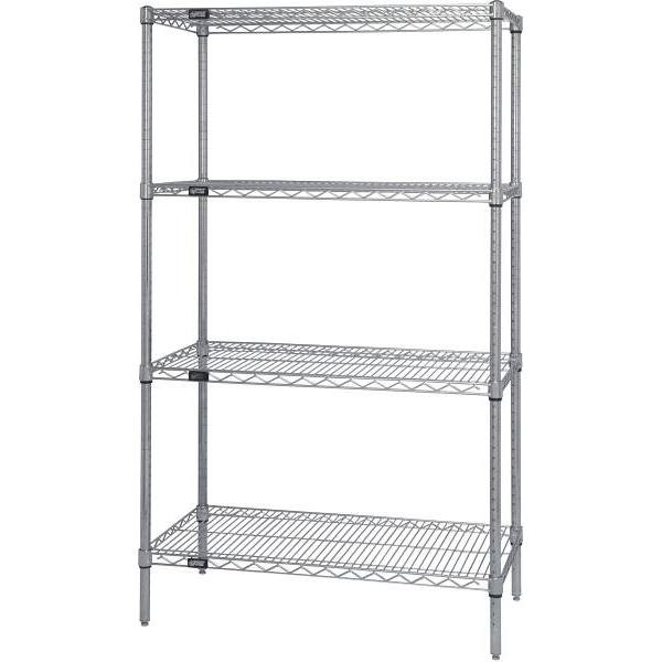 Quantum Storage Systems 30" X 48" X 74" Heavy-Duty 4-Tier Shelving ,chrome
