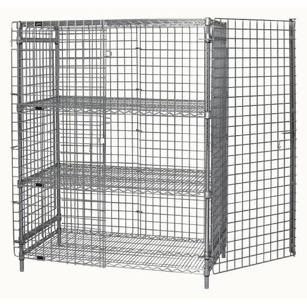 Quantum Storage Systems Security Unit Stationary 4 Shelves Chrome 36x18x63