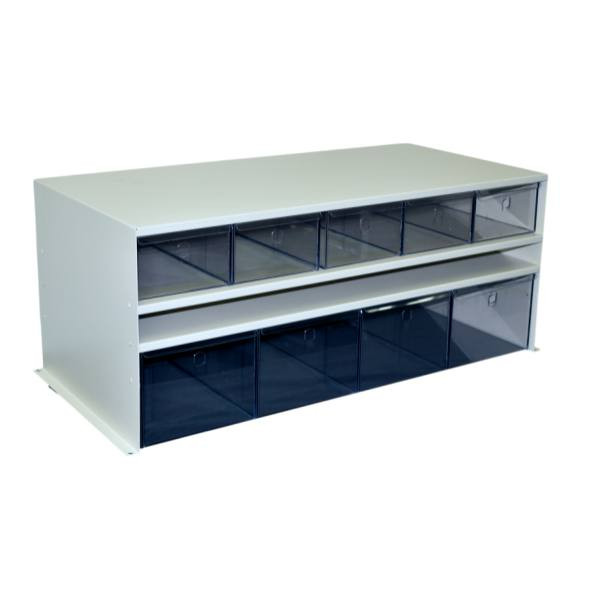 Omnimed Adapticab Storage 5 Medium/4 Large Acrylic Drawers Light Grey Cabinet
