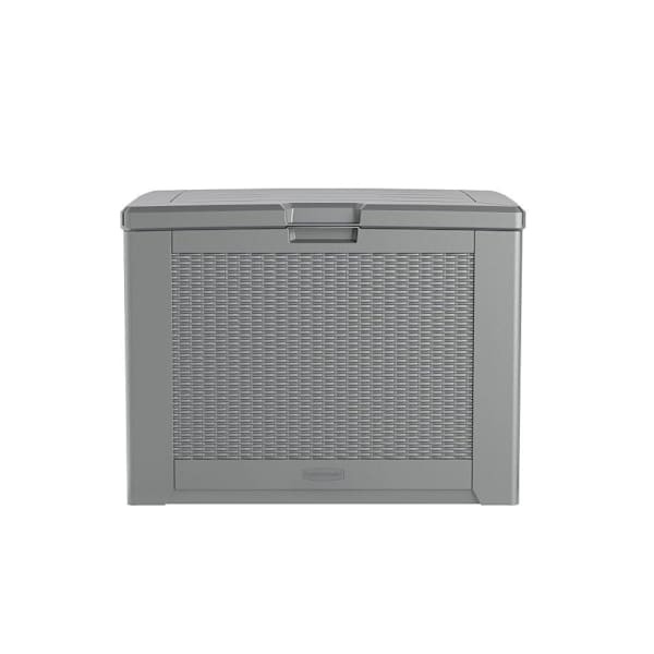 Rubbermaid Medium Resin Outdoor Storage Deck Box 74 Gal. Light Grey