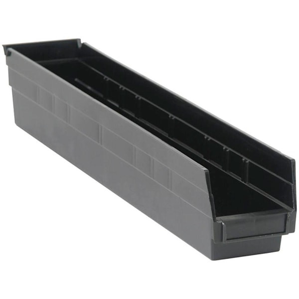 Quantum Storage Systems Economy Shelf Bin, 23-5/8x4-1/8x4", Black, Case Of 16