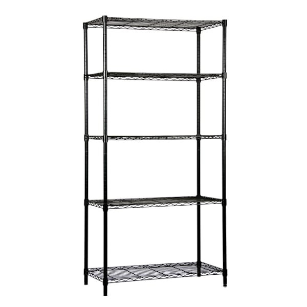 Quantum Storage Systems Wire Shelving Starter Kit 48x24x86 Black Epoxy Finish