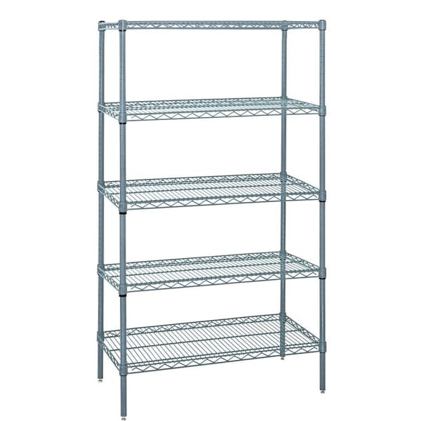 Quantum Storage Systems Heavy-Duty 5-Tier Wire Shelving Units Wr74-1236gy-5