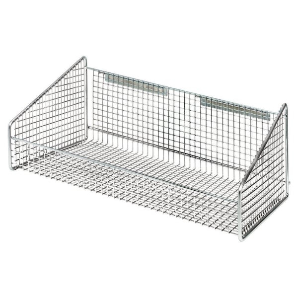 Quantum Storage Systems Wall Hanging Basket Chrome 11.9"W X 18"D X 7.5"H 1017hbc