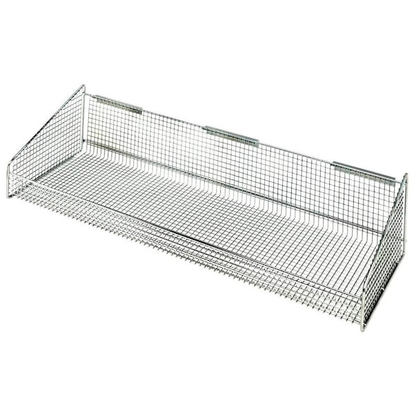 Quantum Storage Systems Partition Wall Hanging Basket Chrome 11.9"W X36"Dx 7.5"H