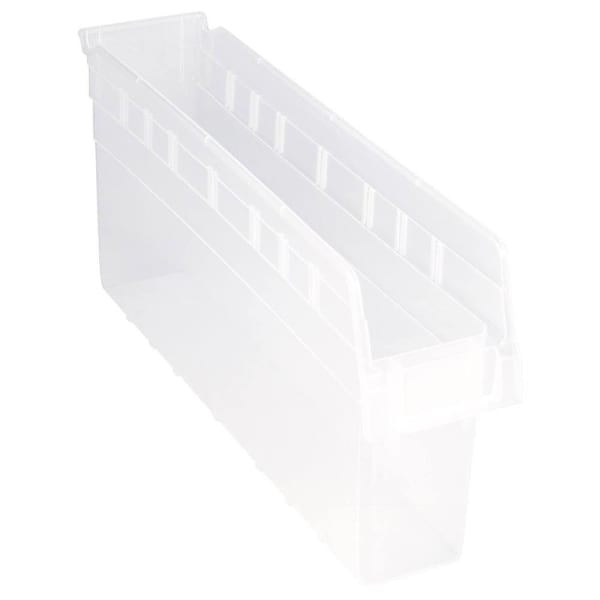 Quantum Storage Systems Shelf Bin 23-5/8"L X 4-1/8"W X 8"H Clear Case Of 16