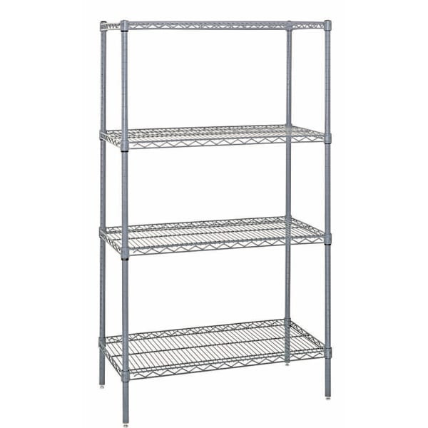 Quantum Storage Systems 4 Wire Shelf Starter Kit, 24" X 48" X 54", Gray