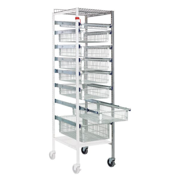 Quantum Storage Systems Partition Store Pull Out Basket Cart Add-On Unit Chrome
