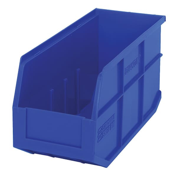 Quantum Storage Systems Stackable Shelf Bin, 14" X 6" X 7", Blue, Case Of 6