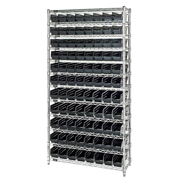 Quantum Storage Systems 12 Wire Shelf Unit With 88 Conductive Bins, 12"X36"X74"