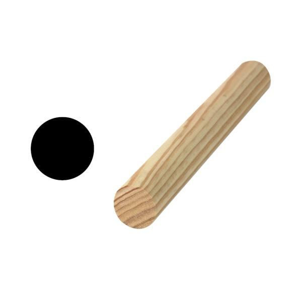 Woodgrain Distribution 232 1-7/16" X 1-7/16" X 8' Solid Pine Round Moulding, Package Of 5