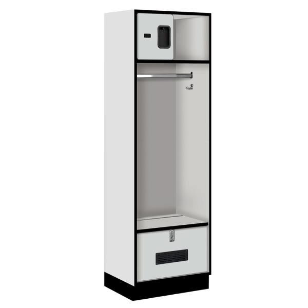 Salsbury Industries Gray-Designer Wood Open Access Locker 6 Feet X 18 Inches