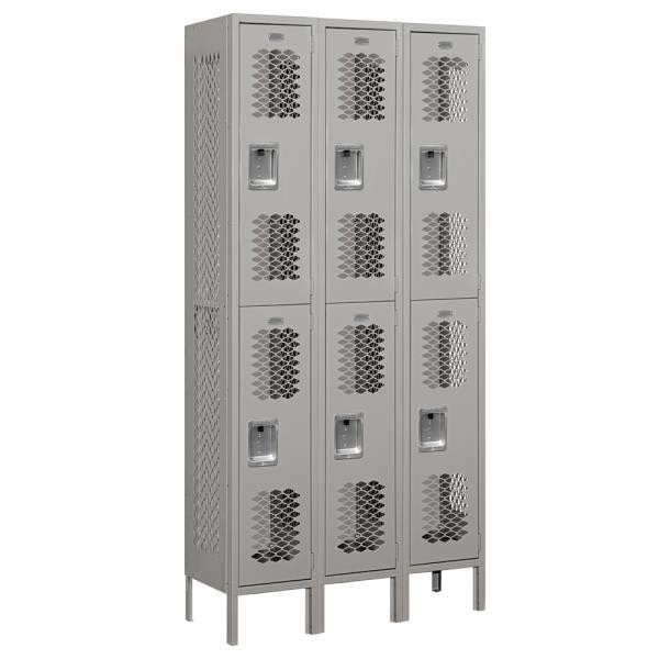 Salsbury Industries Gray Double Tier Vented Metal Locker 6 Feet Highx12 Inches