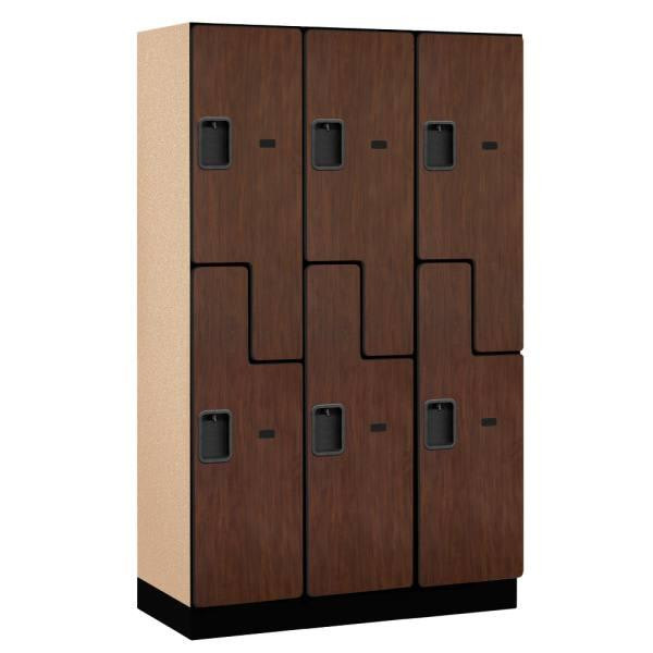 Salsbury Industries Mahogany-Double Tier S Style-Wood Locker 6 Feet X 18inches
