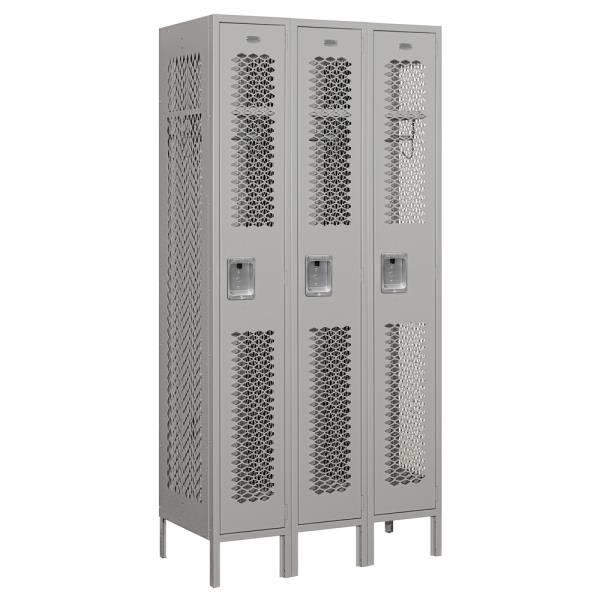Salsbury Industries Gray-Single Tier Vented Metal Locker 6 Feet X 18 Inches
