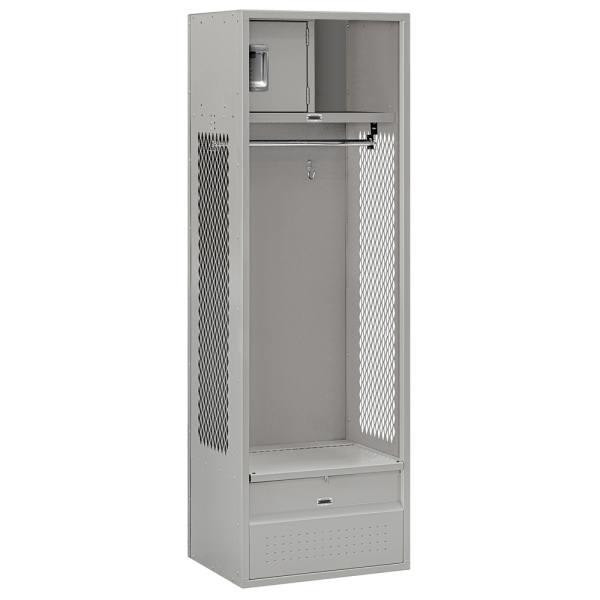 Salsbury Industries Gray-24 Inch-Open Access Metal Locker 6 Feet X 18 Inches