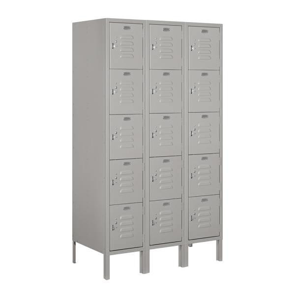 Salsbury Industries Gray-Five Tier Box-Standard Metal Locker 5 Feet X 18inches