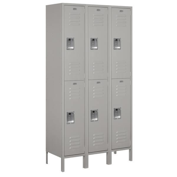 Salsbury Industries Gray-Double Tier Standard Metal Locker-6 Feet X 15inches