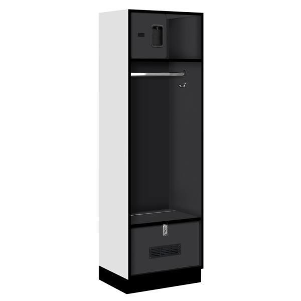 Salsbury Industries Black-Designer Wood Open Access Locker 6 Feet X 18 Inches