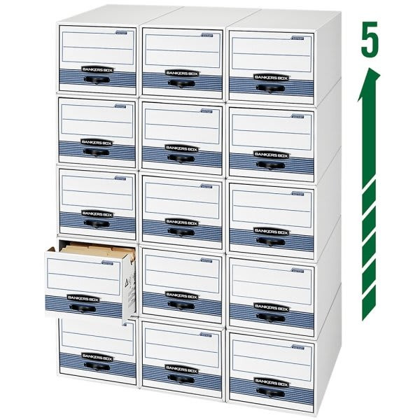 Bankers Box Stor/Drawer Steel Plus Black/White Drawer File, Case Of 6