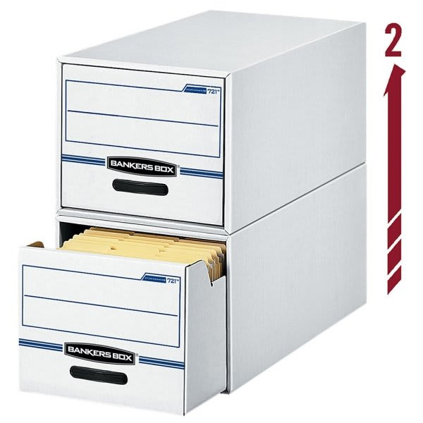 Bankers Box Stor/Drawer 2-Drawer Blue/White File Drawer